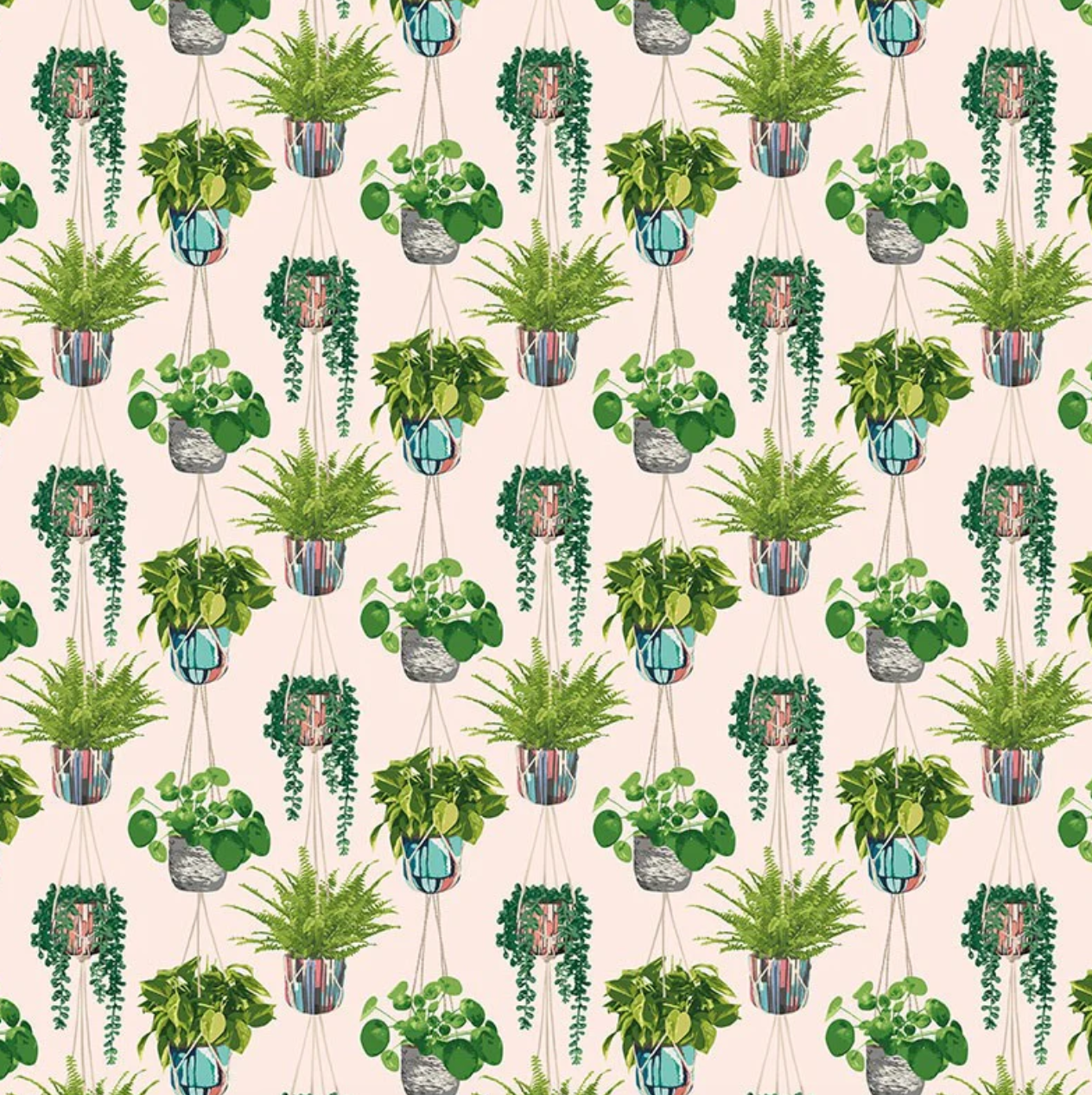 Ohpopsi Houseplant Wallpaper Ballet Slipper Sample