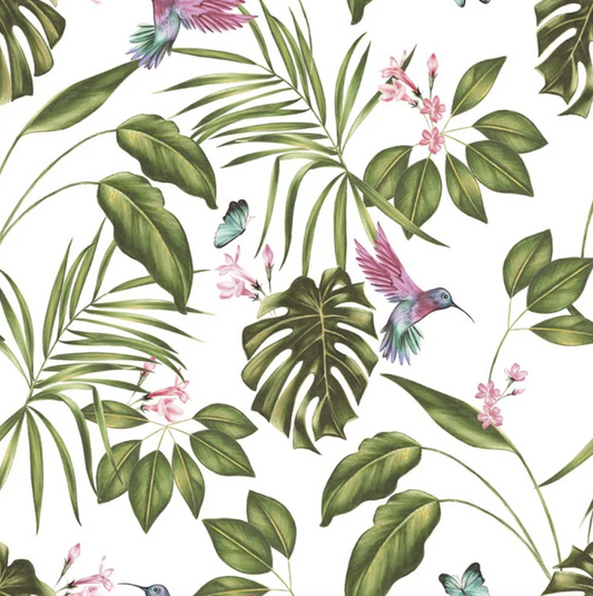 Ohpopsi Hummingbird Wallpaper Wilderness White Sample