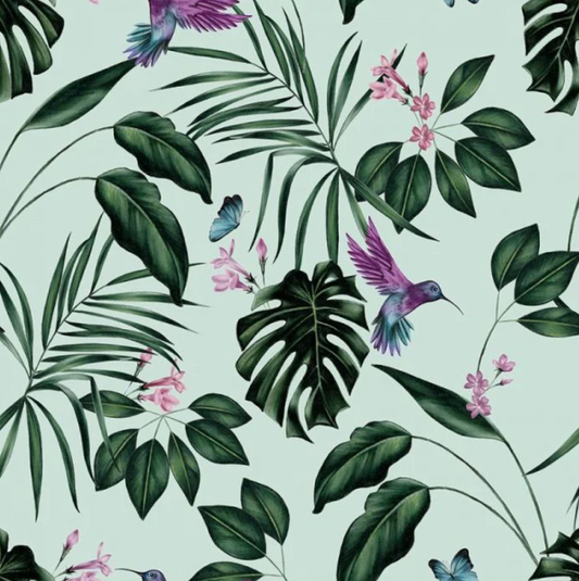 Ohpopsi Hummingbird Wallpaper Duckegg Sample