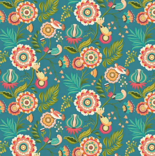 Ohpopsi Ichika Trail Wallpaper Peacock Sample