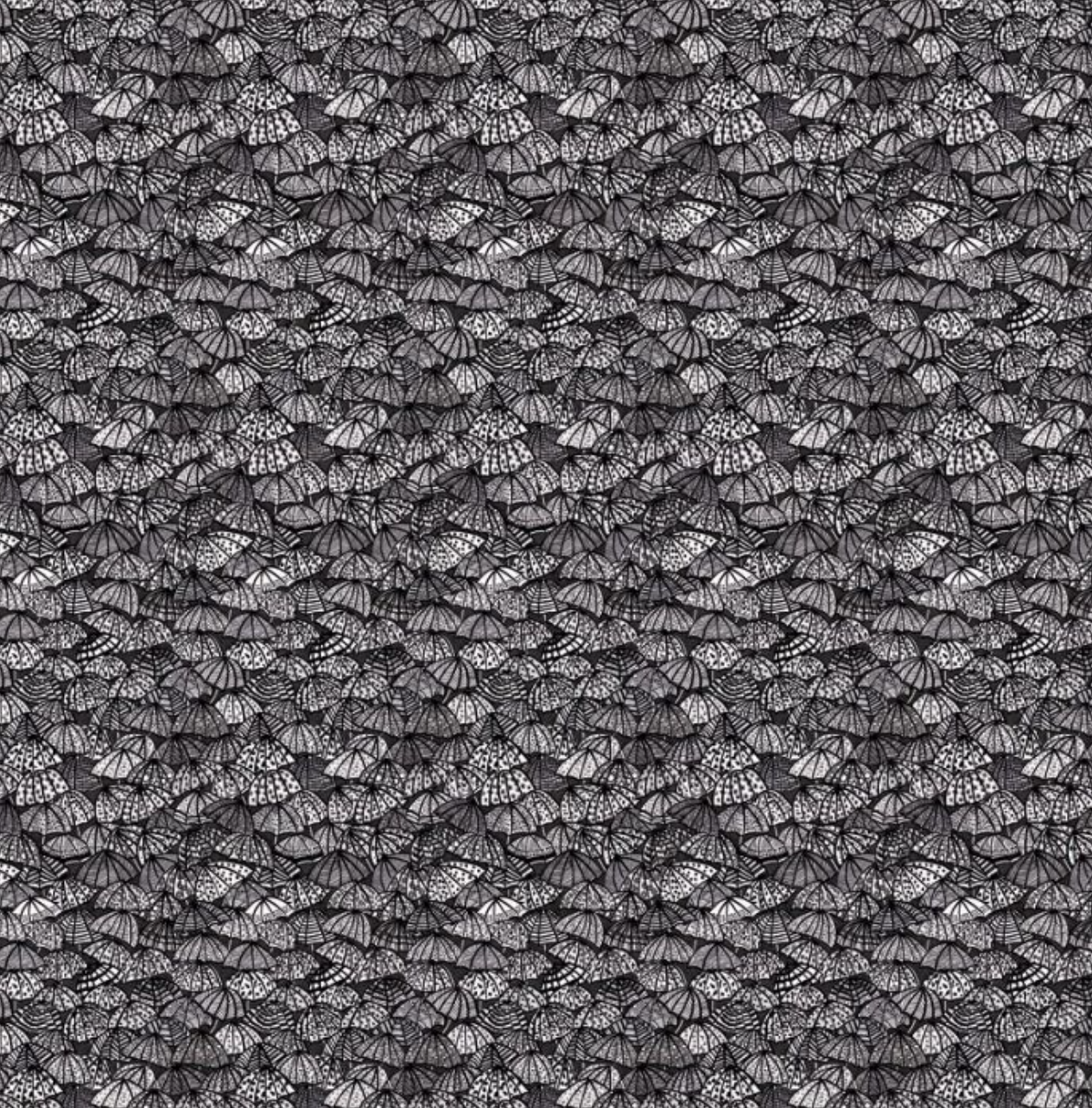 Ohpopsi Jolly Brollies Wallpaper Noir Sample