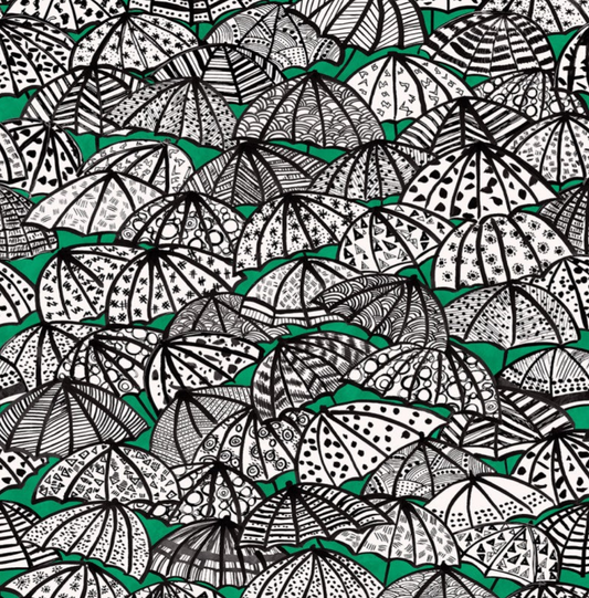 Ohpopsi Jolly Brollies Wallpaper Jade Sample