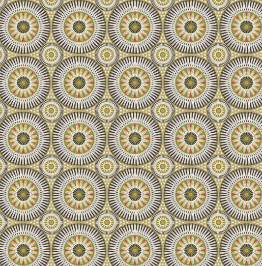 Ohpopsi Large Ellipse Wallpaper Coffee & Olive Sample