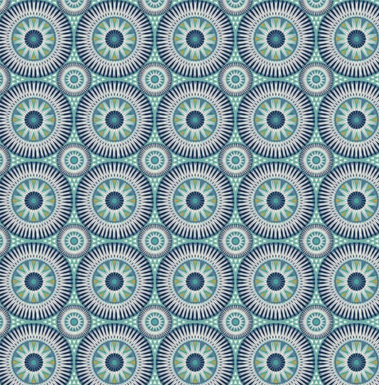 Ohpopsi Large Ellipse Wallpaper Denim & Flax Sample