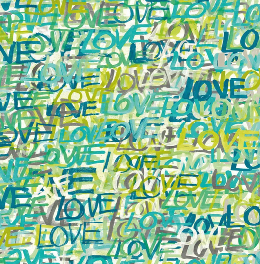 Ohpopsi Love Scribble Wallpaper Aquamarine Sample