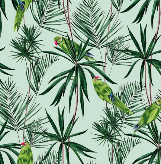 Ohpopsi Paradise Wallpaper Duck Egg Sample