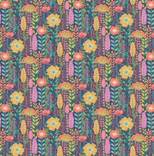 Ohpopsi Seedheads Wallpaper Prussian Sample