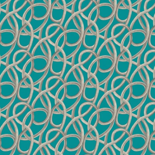 Ohpopsi Twisted Geo Wallpaper Turquoise Sample