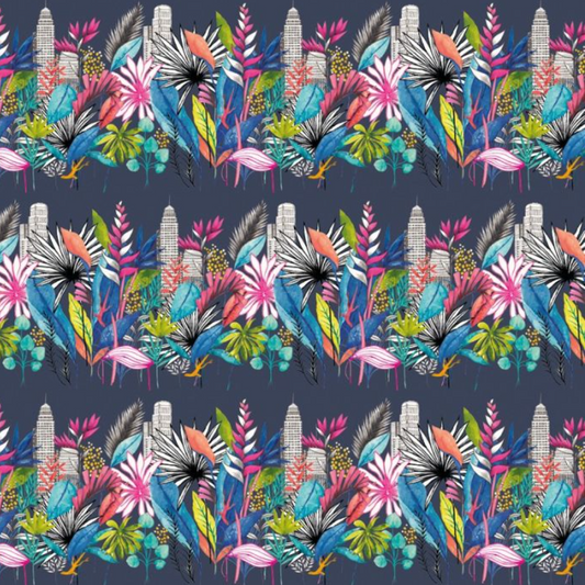 Ohpopsi Urban Tropic Wallpaper Midnight Sample