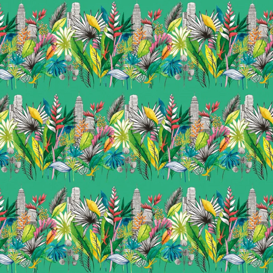 Ohpopsi Urban Tropic Wallpaper Emerald Sample