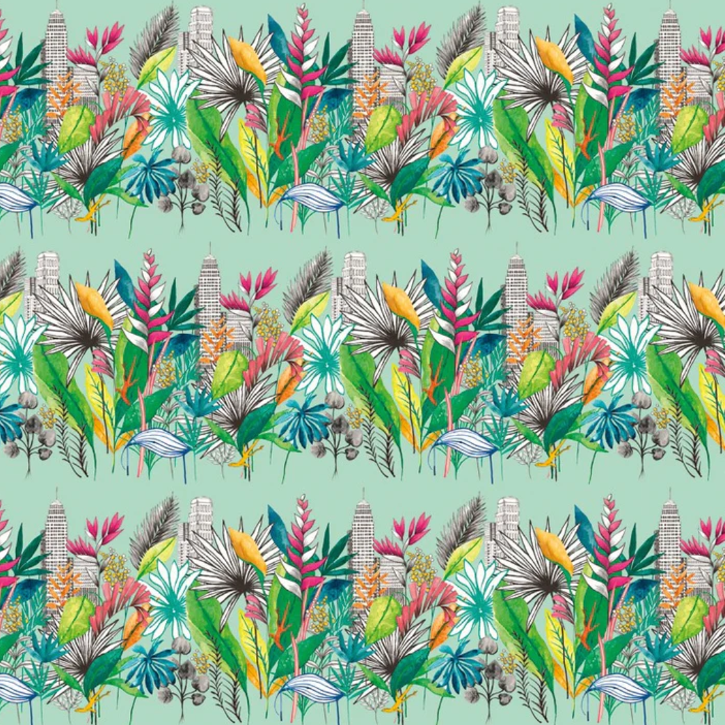 Ohpopsi Urban Tropic Wallpaper Azure Sample