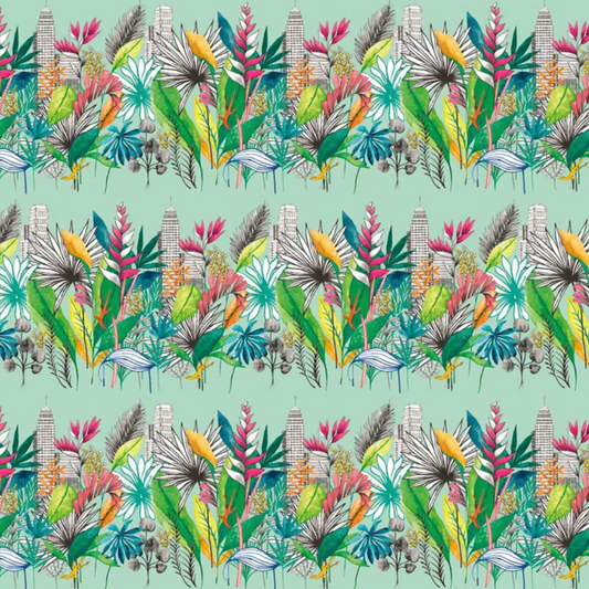 Ohpopsi Urban Tropic Wallpaper Azure Sample