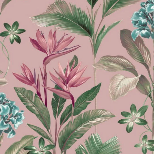 Oliana Floral Wallpaper Pink Sample