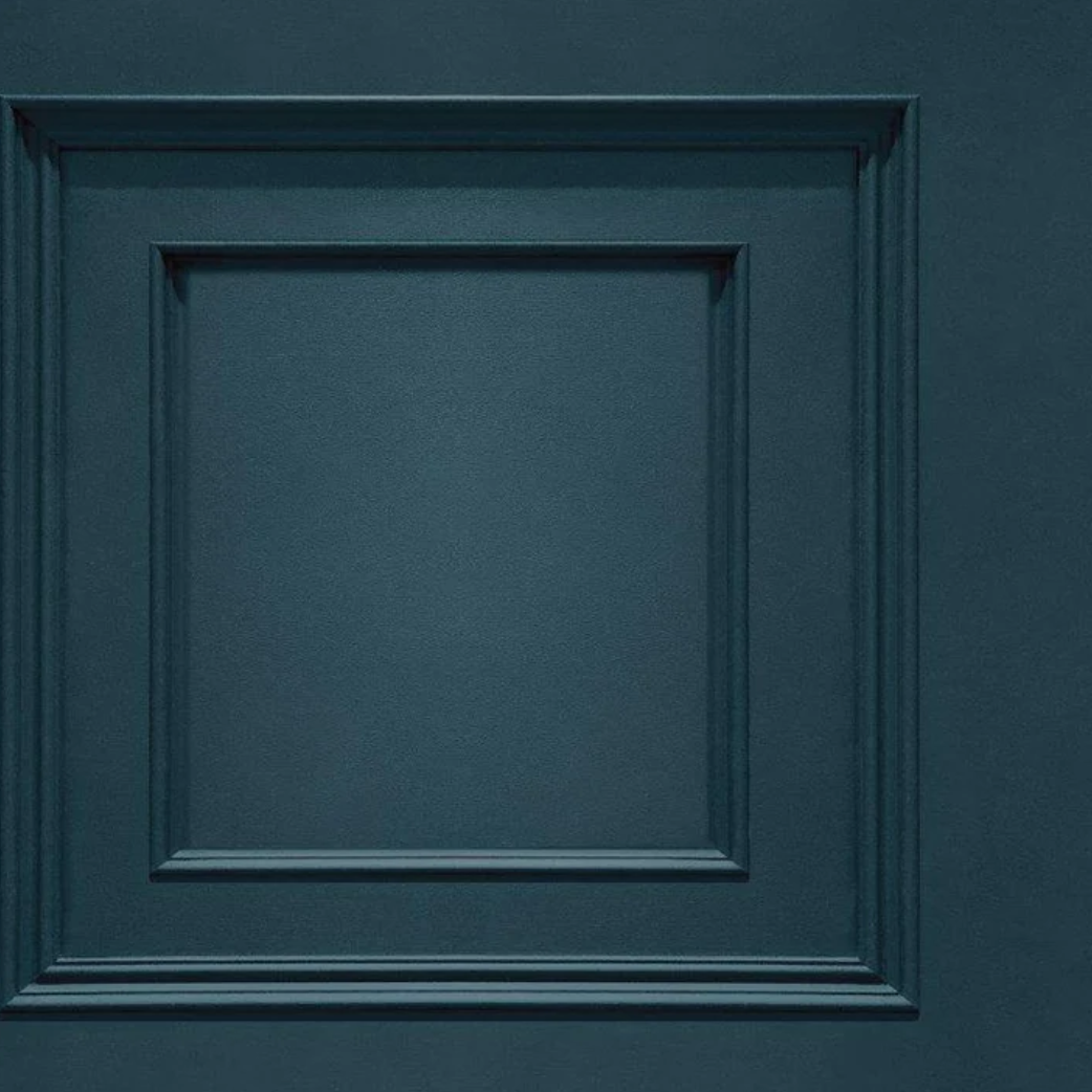 Oliana Wood Panel Effect Wallpaper Navy Sample