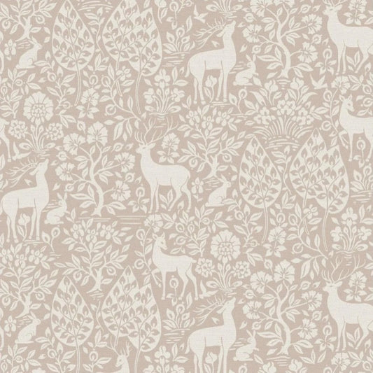 Deer Woods Woodland Wallpaper - Pink Sample