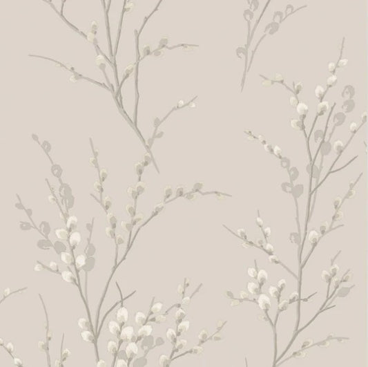 Laura Ashley Pussy Willow Dove Grey Wallpaper Sample