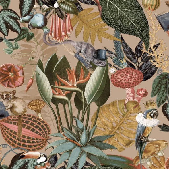 Reverie Tropical Wallpaper - Gold Sample