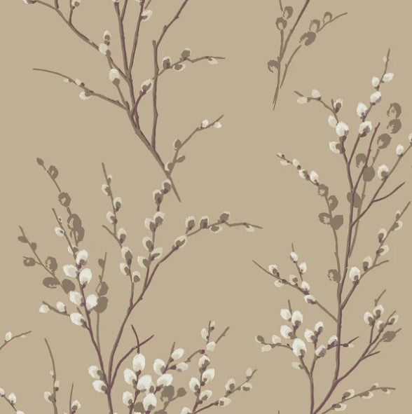 Laura Ashley Pussy Willow Natural Wallpaper Sample