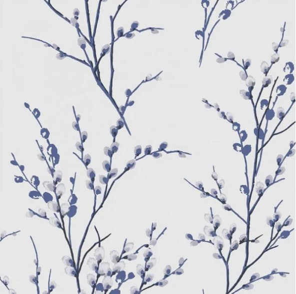 Laura Ashley Pussy Willow Off White/Midnight Wallpaper Sample