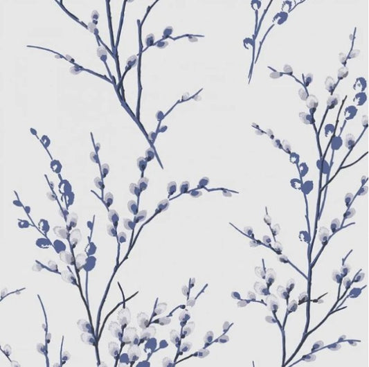 Laura Ashley Pussy Willow Off White/Midnight Wallpaper Sample