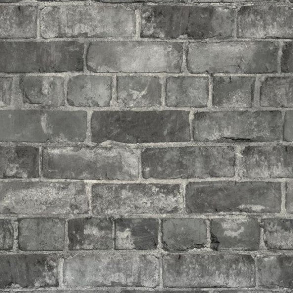 Durham Brick Industrial Wallpaper Grey Sample
