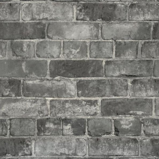 Durham Brick Industrial Wallpaper Grey Sample