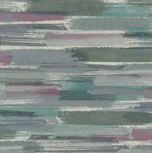 Sasso Brushmark Wallpaper - Blue & Pink Sample
