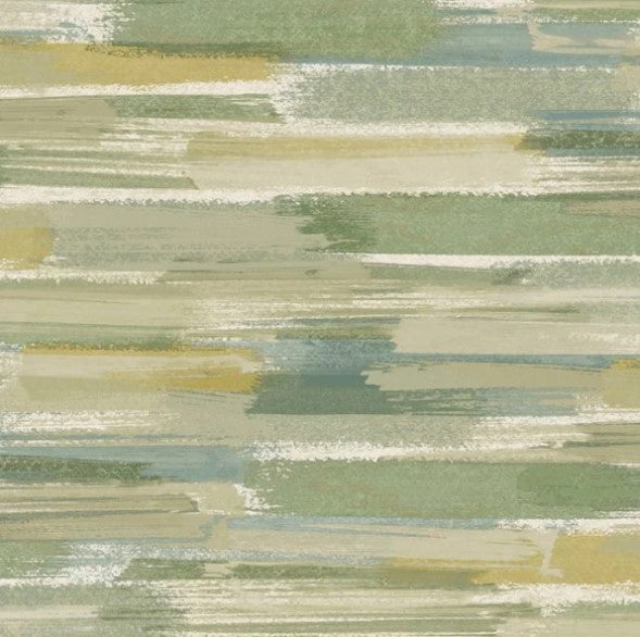 Sasso Brushmark Wallpaper - Green & Yellow Sample