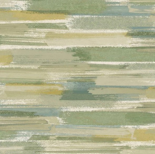 Sasso Brushmark Wallpaper - Green & Yellow Sample