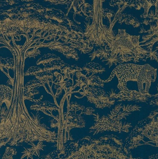 Clarke & Clarke Kisumu Wallpaper - Midnight/Luxe Sample