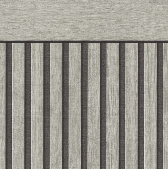 Scandi Wood Slat Black & Grey Wallpaper - Half Wall Panel Sample
