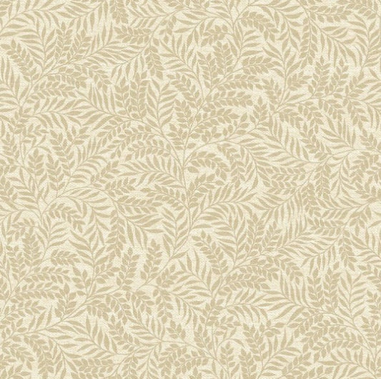 Laurel Leaf Wallpaper - Beige Sample