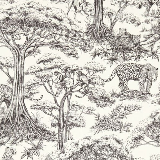 Clarke & Clarke Kisumu Wallpaper - Noir Sample