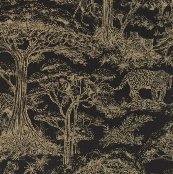 Clarke & Clarke Kisumu Wallpaper - Noir/Luxe Sample