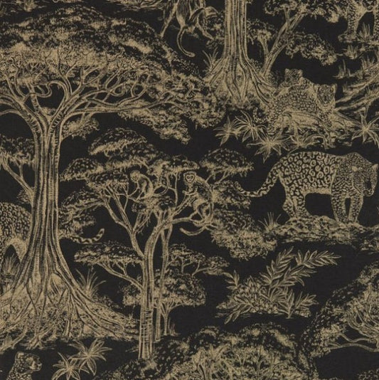 Clarke & Clarke Kisumu Wallpaper - Noir/Luxe Sample