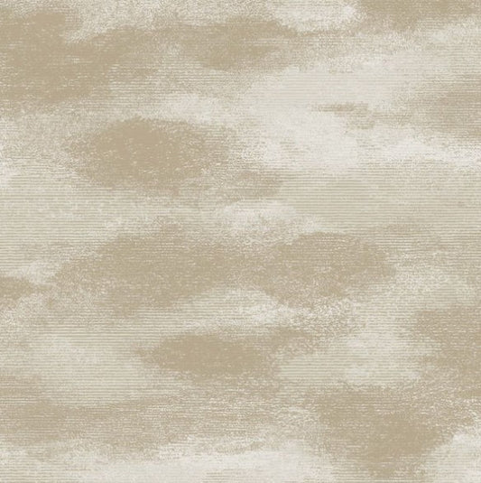 Stratus Metallic Cloud Printed Wallpaper Beige Sample