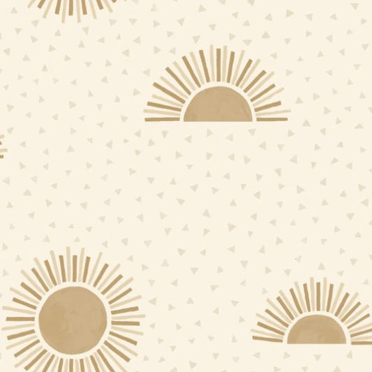 Sunshine Sunbeam Wallpaper - Beige/Gold Sample