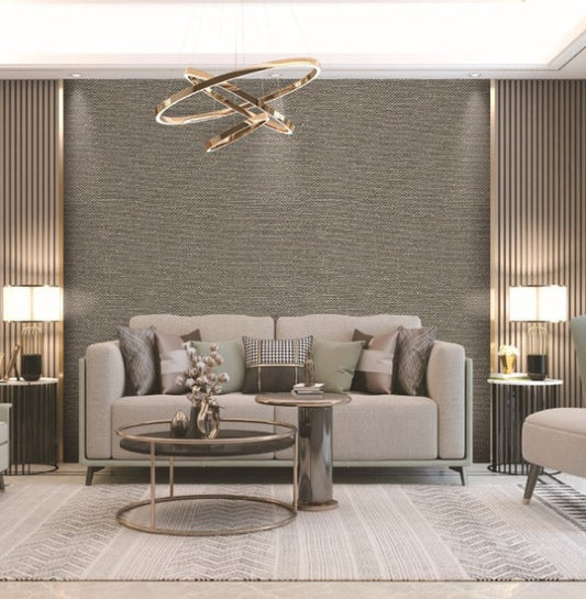 Tapestry Plain Textured Wallpaper - Brown Sample