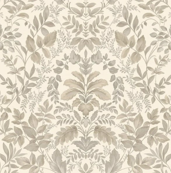 Tavira Leaf Wallpaper - Beige Sample