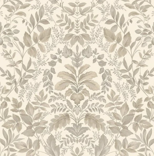 Tavira Leaf Wallpaper - Beige Sample