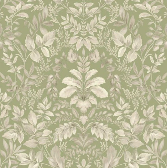 Tavira Leaf Wallpaper - Sage Sample