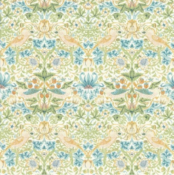 Clarke & Clarke Strawberry Thief Wallpaper- Apple/Blush Sample