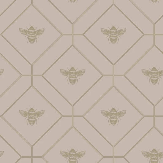 Honeycomb Bee Wallpaper Pink Sample