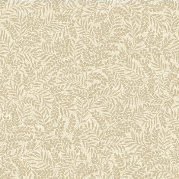 Leaf Damask Wallpaper - Beige Sample