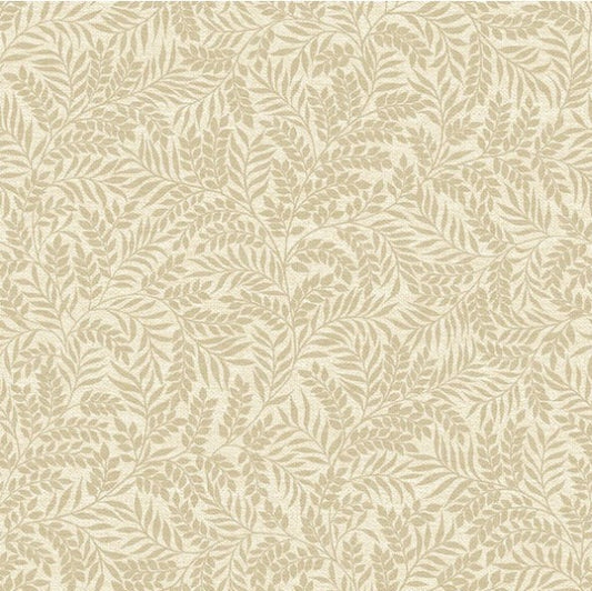 Leaf Damask Wallpaper - Beige Sample
