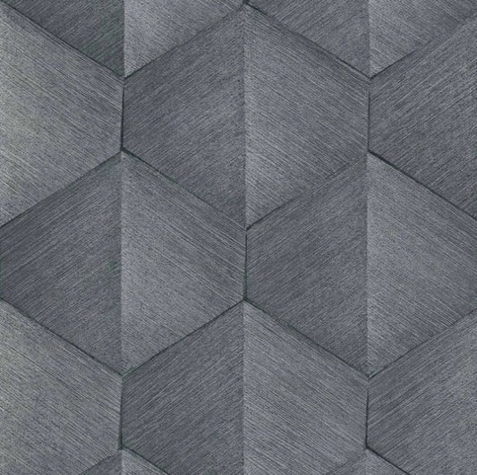 Textured Graphic Geo Wallpaper - Black Sample