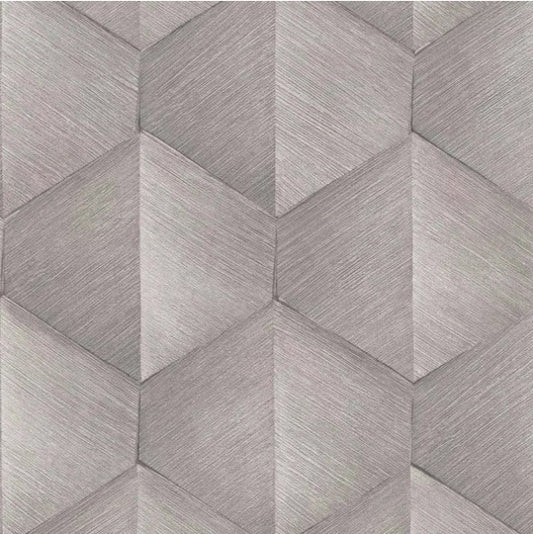 Textured Graphic Geo Wallpaper - Silver Sample