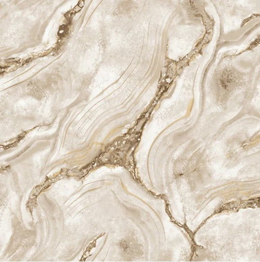 Palmetto Agate Marble Wallpaper Taupe Sample