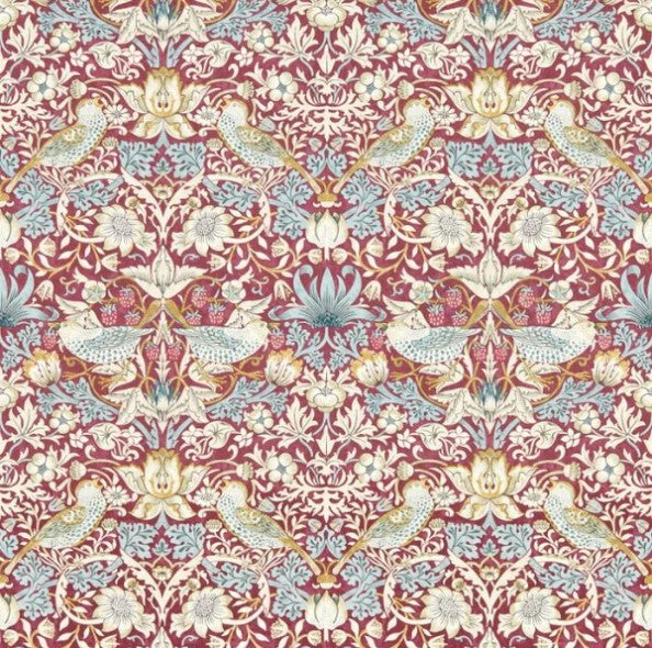 Clarke & Clarke Strawberry Thief Wallpaper- Plum Sample