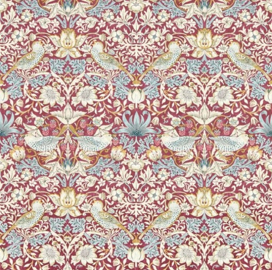 Clarke & Clarke Strawberry Thief Wallpaper- Plum Sample